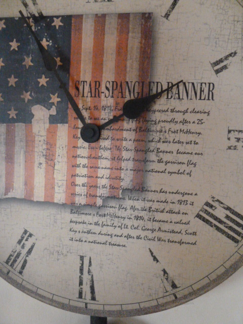 lot 343 image: STAR SPANGLED BANNER WALL CLOCK