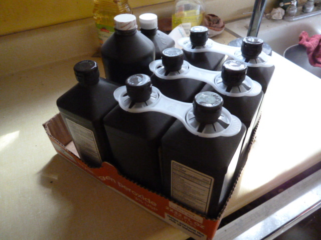 lot 963 image: 9 LARGE BOTTLES OF Hydrogen Peroxide