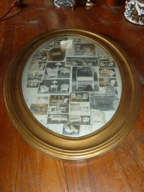 lot 871 image: ANTIQUE CURVED GLASS FRAME