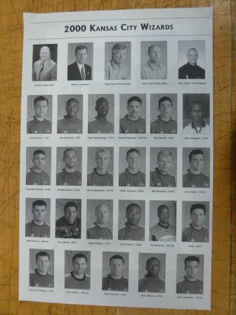 lot 1233 image: 2000 KANSAS CITY WIZARDS ROSTER PRIINT