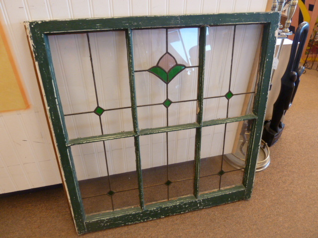 lot 94 image: STAINED GLASS WINDOW  28 X 27