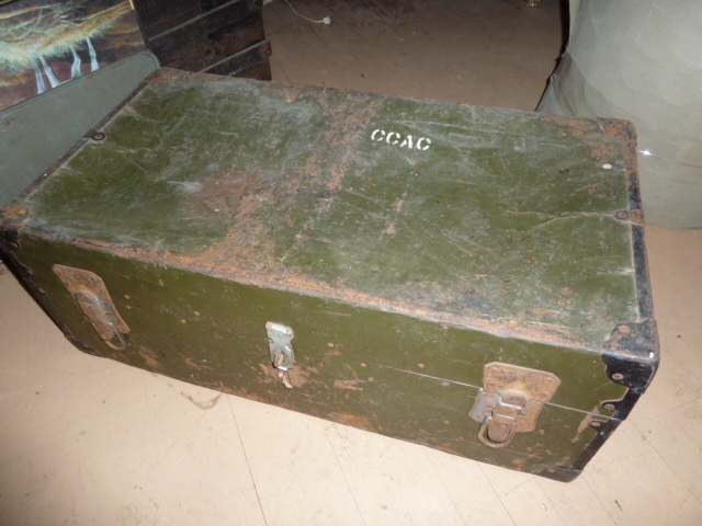 lot 249 image: OLD METAL TRUNK