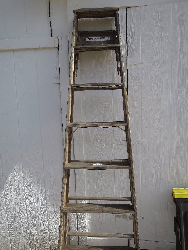 lot 37 image: 8ft Wooden Ladder