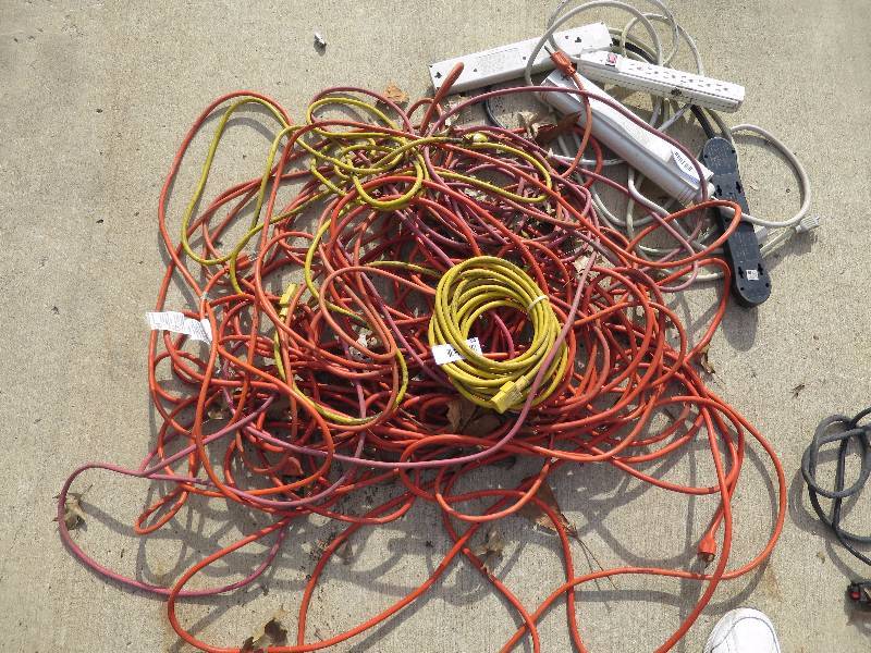 lot 54 image: Huge Lot of Extension Cords etc.