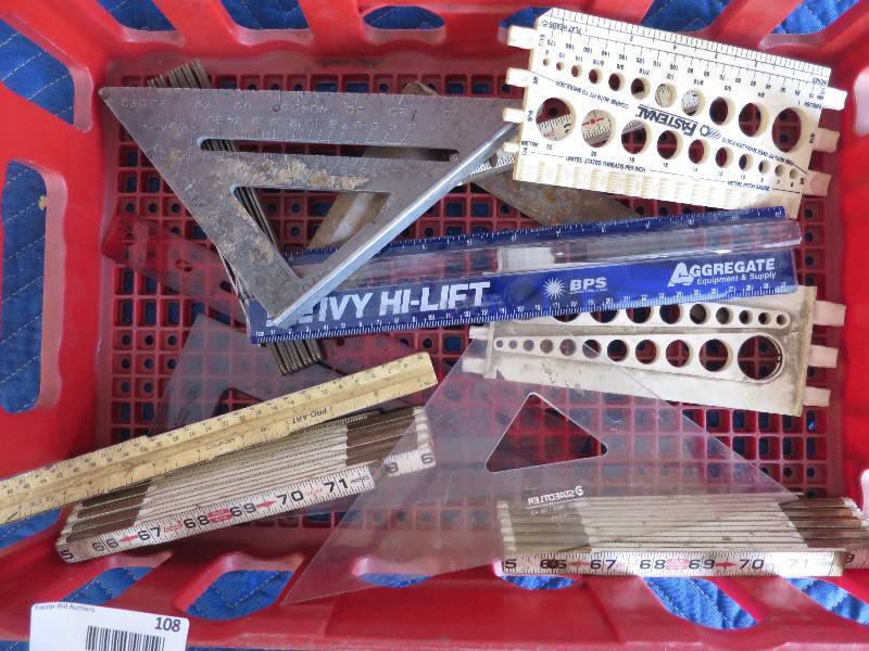 lot 108 image: Lot of Rulers Etc.