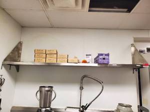 lot 23018 image: 7ft Stainless Shelf With Contents