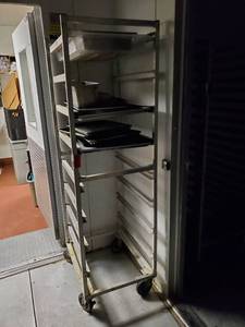 lot 23032 image: NewAge Full Size Sheet Pan Rack On Casters