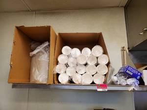 lot 23062 image: 42in Stainless Shelf With Contents