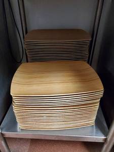lot 23078 image: (2) Large Stacks Of Plastic Serving Trays