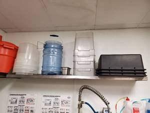 lot 23091 image: (2) 5ft Stainless Shelves