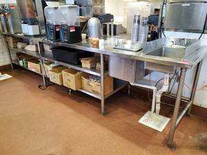 lot 23116 image: 12.5ft Stainless Table With 1 Bay Sink