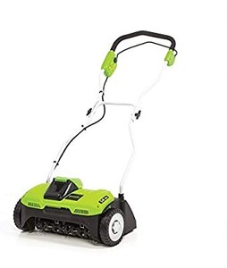 lot 3400 image: Greenworks 40V 14-Inch Cordless DethatcherScarifier, Battery and Charger Not Included DT40L00 as indicated no battery or charger