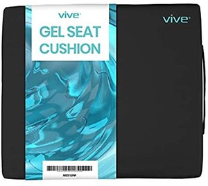lot 3403 image: Vive Wheelchair Cushion - Gel Seat Pad for Coccyx, Orthopedic Back Support, Sciatica & Tailbone Pain Relief - Waterproof Cover  4 Layer Foam Support and Comfort - for Pressure Sores and Ulcers