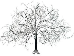 lot 3412 image: SIGNALS Black Tree Wall Decor Sculpture - Handcrafted Metal Art