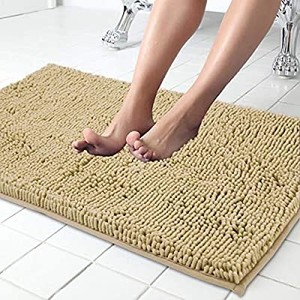 lot 3432 image: ITSOFT Non Slip Shaggy Chenille Soft Microfibers Bath Mat for Bathroom Rug Water Absorbent Carpet, Machine Washable