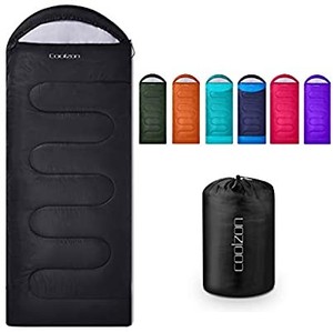lot 3436 image: Coolzon Lightweight Backpacking Sleeping Bag for Adults Boys and Girls, Cold Weather Kids Sleeping Bag for All Season Hiking & Camping orange