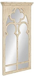 lot 3449 image: Kate and Laurel Mirabela Farmhouse Casual Wood Framed Decorative Arch Wall Mirror, White