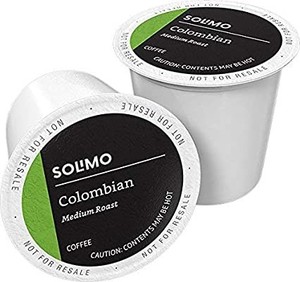 lot 3462 image: Amazon Brand - 100 Ct. Solimo Medium Roast Coffee Pods, Colombian,. box opened to verify content
