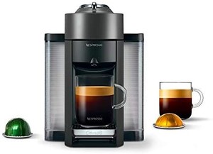 lot 3477 image: Nespresso ENV135GY Coffee and Espresso Machine by DeLonghi, Graphite Metal