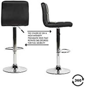 lot 3479 image: Counter Height Bar Stools Set of 2 PU Leather Swivel BarStools for Kitchen Stool Height Adjustable Counter Stool Barstools Dining Chair with Back