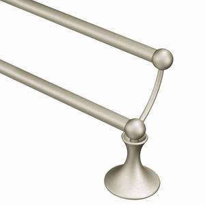 lot 3485 image: Moen DN7722BN 24-Inch Lounge Double Towel Bar, Brushed Nickel box rough