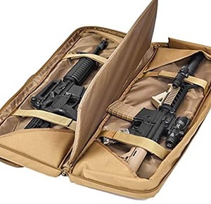 lot 3496 image: BOW-TAC Double Long Rifle Gun Case Bag Tactical Rifle Backpack Pistol Soft Firearm Transportation Carbine Case - Lockable Compartment ,46