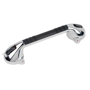 lot 3499 image: HealthSmart Grab Bars for Bathroom with Germ Protection, Suction Cup Shower Handle for Bathtubs and Showers, Shower Safety and Balance Handle Bar for Elderly and Handicap, Chrome, 16
