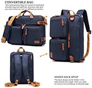 lot 3516 image: CoolBELL Convertible Backpack Messenger Bag Shoulder Bag Laptop Case Handbag Business Briefcase Multi-Functional Travel Rucksack Fits 17.3 Inch Laptop for MenWomen (Blue