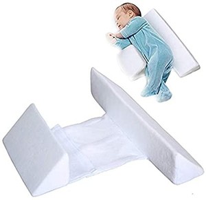 lot 3521 image: Baby Shaping Styling Pillow Anti-Rollover Side Sleeping Pillow Triangle Infant Baby Positioning Pillow for 0-6 Months (White