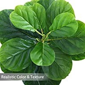 lot 3523 image: CROSOFMI Artificial Mini Fiddle Leaf Fig Tree 37 Inch Fake Ficus Lyrata Plant with 32 Leaves Faux Plants in Pot for Indoor House Home Office Modern Decoration Perfect Housewarming Gift