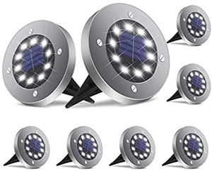 lot 3547 image: Solar Lights Outdoor 8 Pack - 10 Led Solar Garden Lights Decorative Warterproof for Pathway Patio Walkway Lawn Solar Ground Lights