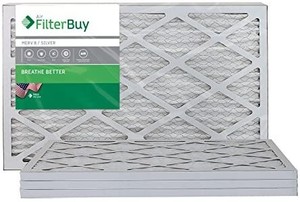 lot 3631 image: FilterBuy AFB MERV 8 12x24x1 Pleated AC Furnace Air Filter, (Pack of 4 Filters), 12x24x1 - Silver