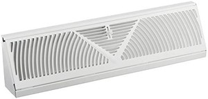 lot 3639 image: Rocky Mountain Goods Baseboard Register Vent- RoundFlow Design for Maximum air Flow - Smooth air Adjust Lever - Heavy Duty Steel - Easy Install (15