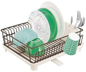 lot 37300 image: mDesign Metal Wire Kitchen Countertop, Sink Dish Drying Rack