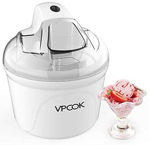 lot 37337 image: VPCOK Ice Cream Maker 1.5 Qt Electric Frozen Yogurt Sorbet Ice Cream Machine with Recipe Easy Automatic Home Ice Cream Frozen Yogurt Maker Machine