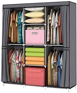 lot 37365 image: YOUUD Wardrobe Storage Closet Clothes Portable Wardrobe Storage Closet Portable Closet Organizer Portable Closets Wardrobe Closet Organizer Shelf Wardrobe Clothes Organizer Standing Closet Gray