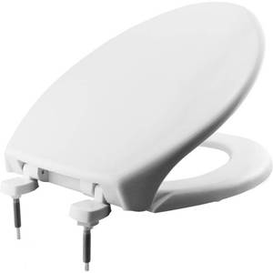 lot 37392 image: Bemis JUST LIFT White Plastic Elongated Toilet Seat