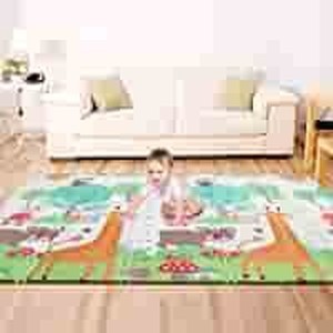 lot 37412 image: Bammax Play Mat, Folding Mat Baby Crawling Mat Kids Playmat Waterproof Non Toxic for Babies, Infants, Toddlers, 70 x 77.5 x 0.6
