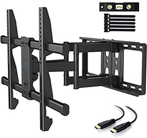 lot 37418 image: PERLESMITH TV Wall Mount Bracket Full Motion Dual Articulating Arm for Most 37-70 Inch LED, LCD, OLED, Flat Curved TVs up to 132lbs VESA 600�400 with Tilt, Swivel and Rotation - PSLFK1