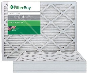 lot 37419 image: FilterBuy 24x24x1 MERV 8 Pleated AC Furnace Air Filter, (Pack of 4 Filters), 24x24x1 �� Silver
