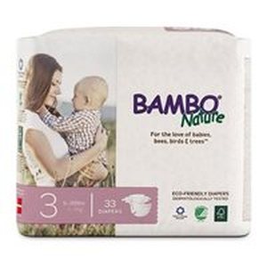 lot 37420 image: Bambo Nature Premium Baby Diapers, Size 3, 33 Diapers