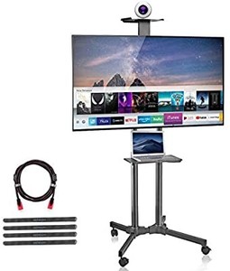 lot 37431 image: Suptek Rolling TV Cart Mobile TV Mount Stand with Wheels and Shelves for 32-70 inch Flat Screen, LCD, LED, Plasma (ML5074)