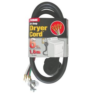 lot 37434 image: Prime RD100406L 6 104 SRDT Black 30 Amp Dryer Cord