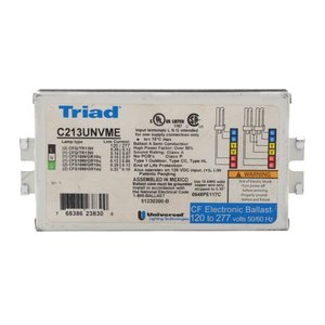 lot 37456 image: Universal C213UNVME Compact Fluorescent Ballast, 2-Lamp, 13W CFQ, 120277V