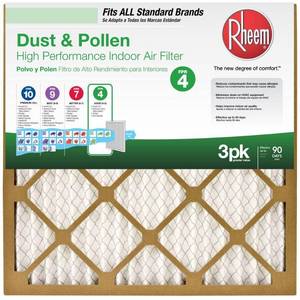 lot 37460 image: 14 in. x 20 in. x 1 in. Basic Household Pleated Air Filter (3-Pack)