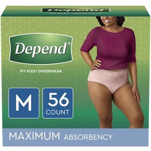 lot 37482 image: Depend FIT-FLEX Incontinence Underwear for Women - Maximum Absorbency - Medium - Blush - 28count