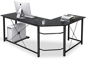 lot 50454 image: L Shaped Desk Corner Computer Desk Sturdy Computer Table Writing Desk Gaming Desk Workstation