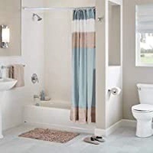 lot 50464 image: BEOKREU Tension Shower Doorway Curtain Rod White and Silver 27-47inch