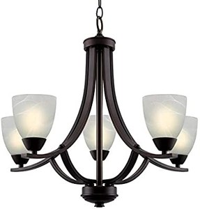 lot 50471 image: Kira Home Weston 24 Contemporary 5-Light Large Chandelier