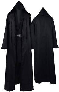 lot 50475 image: Rongxu Mens Jedi Robe Cosplay Costume Adult Tunic Hooded Robe Outfit Full Set
